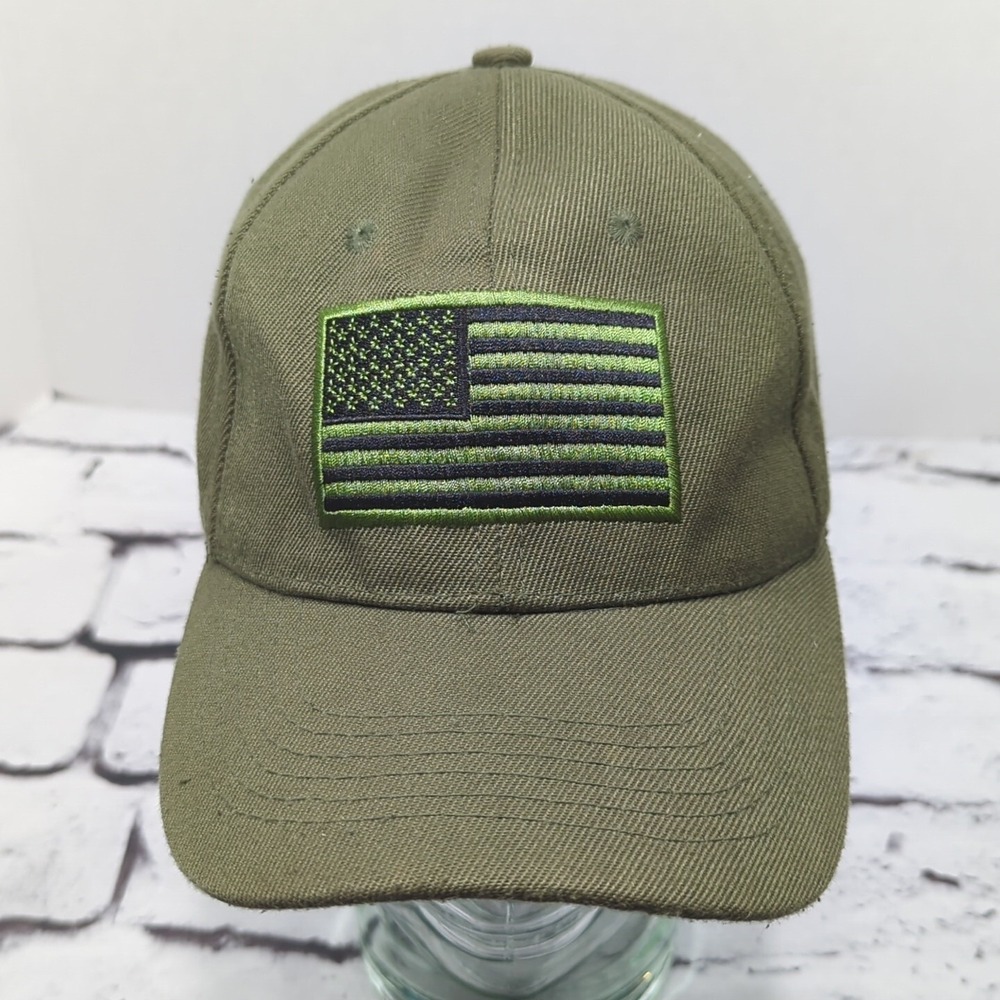 Olive Green Flag Patch Hat Adjustable Ball‎ Cap
